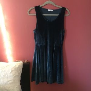 Blue Velvet Mini Dress